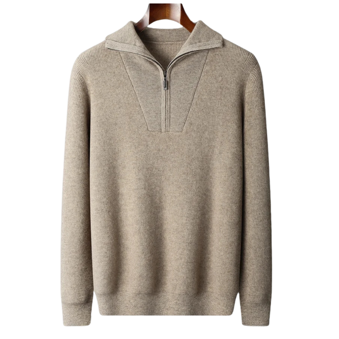 100% Cashmere Half Zip Pullover