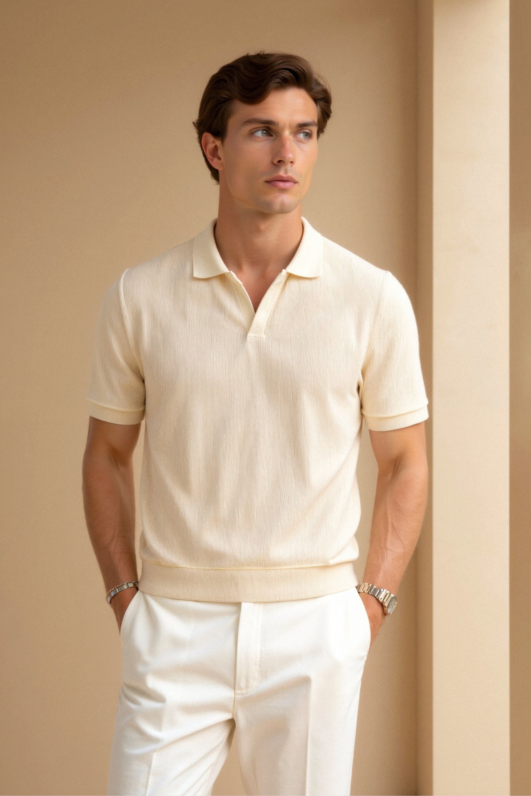Woolen Structure Polo T-hemd
