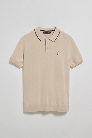 Polo beige met knopen