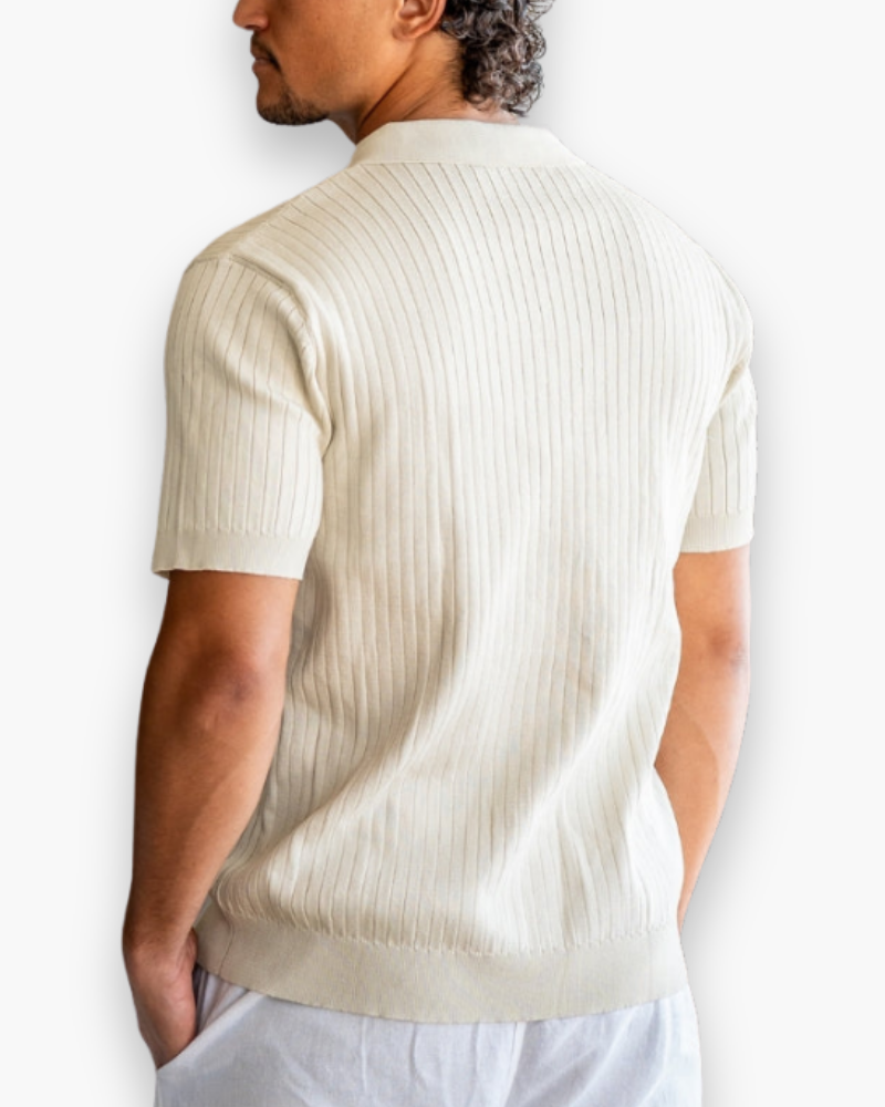 Heren elegant geribbeld poloshirt | Klassiek