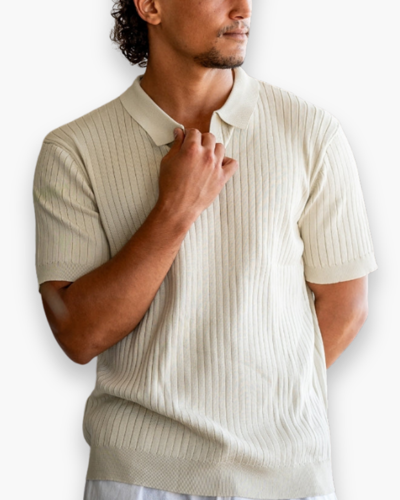 Heren elegant geribbeld poloshirt | Klassiek