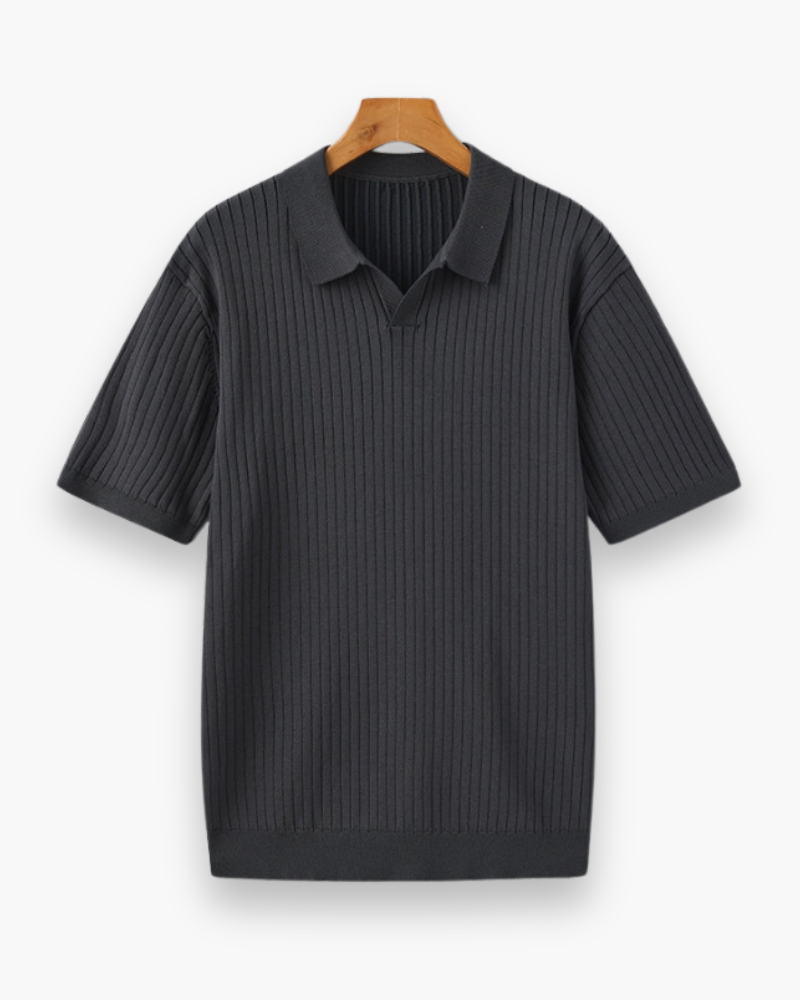 Heren elegant geribbeld poloshirt | Klassiek