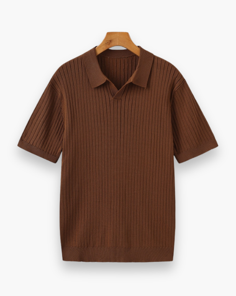 Heren elegant geribbeld poloshirt | Klassiek