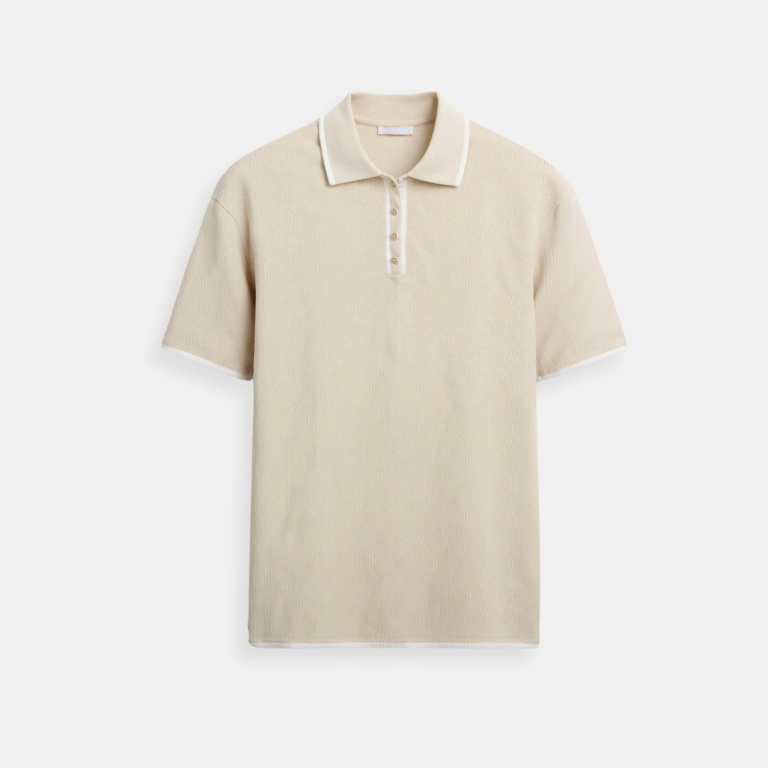 Contrast Elegant Trim Button Up Polo