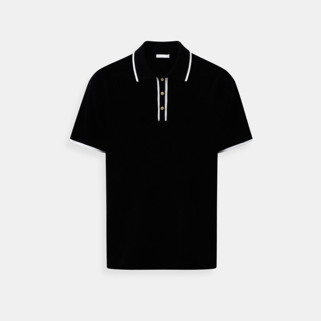 Contrast Elegant Trim Button Up Polo