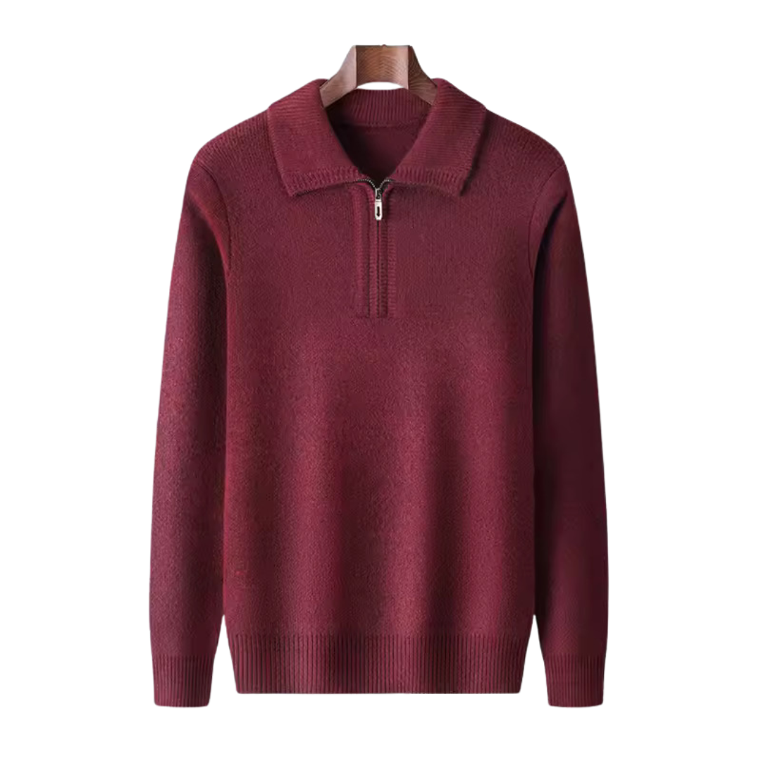 100% cashmere quater zip sweater