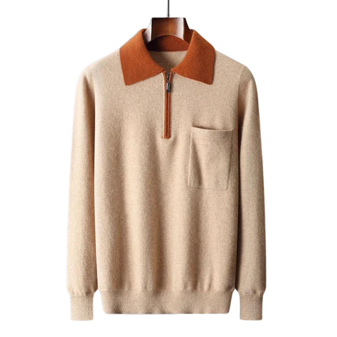 100% Cashmere Polo Zip up