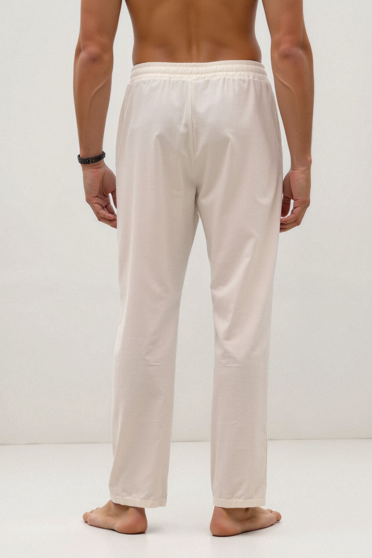 Cotton & linen Blend Drawstring Pants