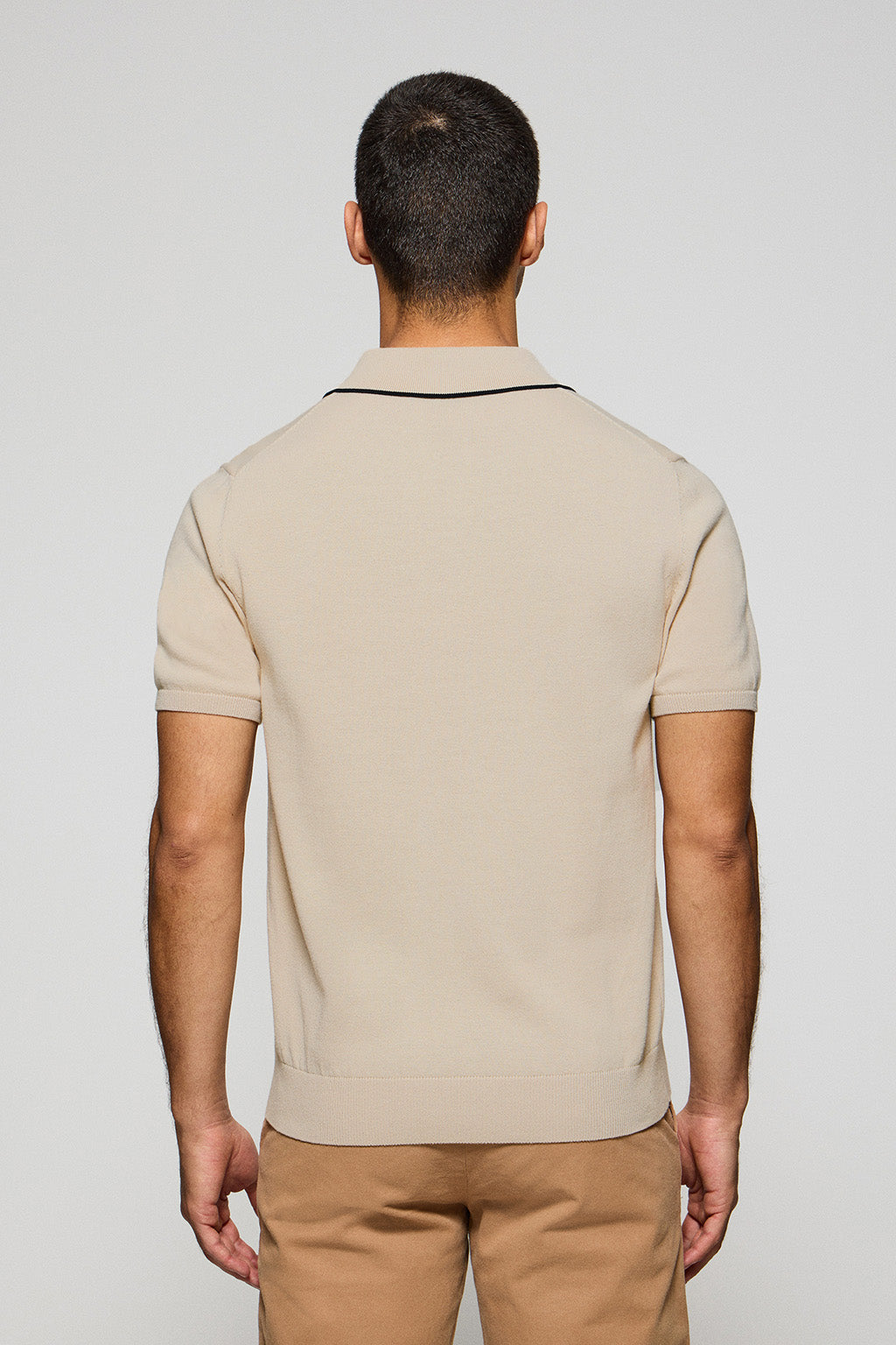 Polo beige met knopen