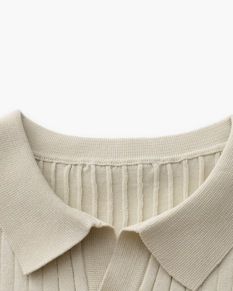 Heren elegant geribbeld poloshirt | Klassiek