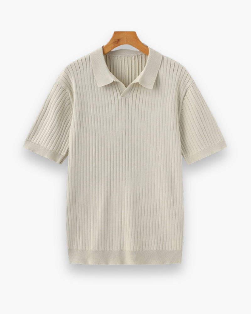 Heren elegant geribbeld poloshirt | Klassiek