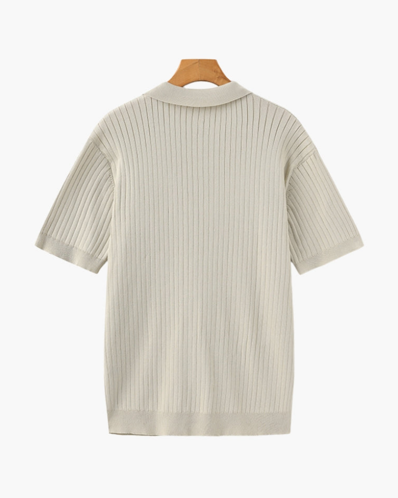 Heren elegant geribbeld poloshirt | Klassiek