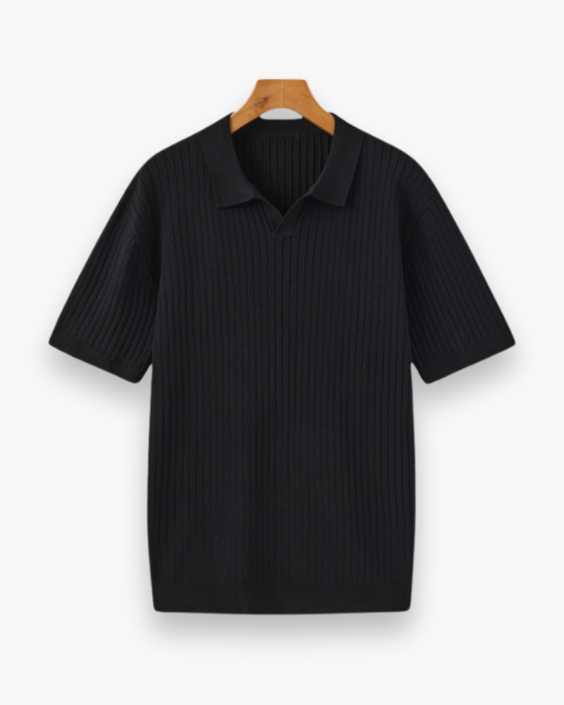 Heren elegant geribbeld poloshirt | Klassiek