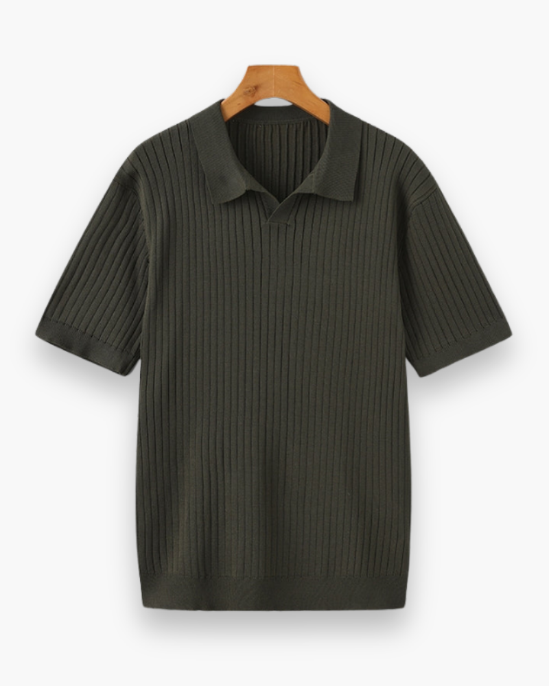 Heren elegant geribbeld poloshirt | Klassiek