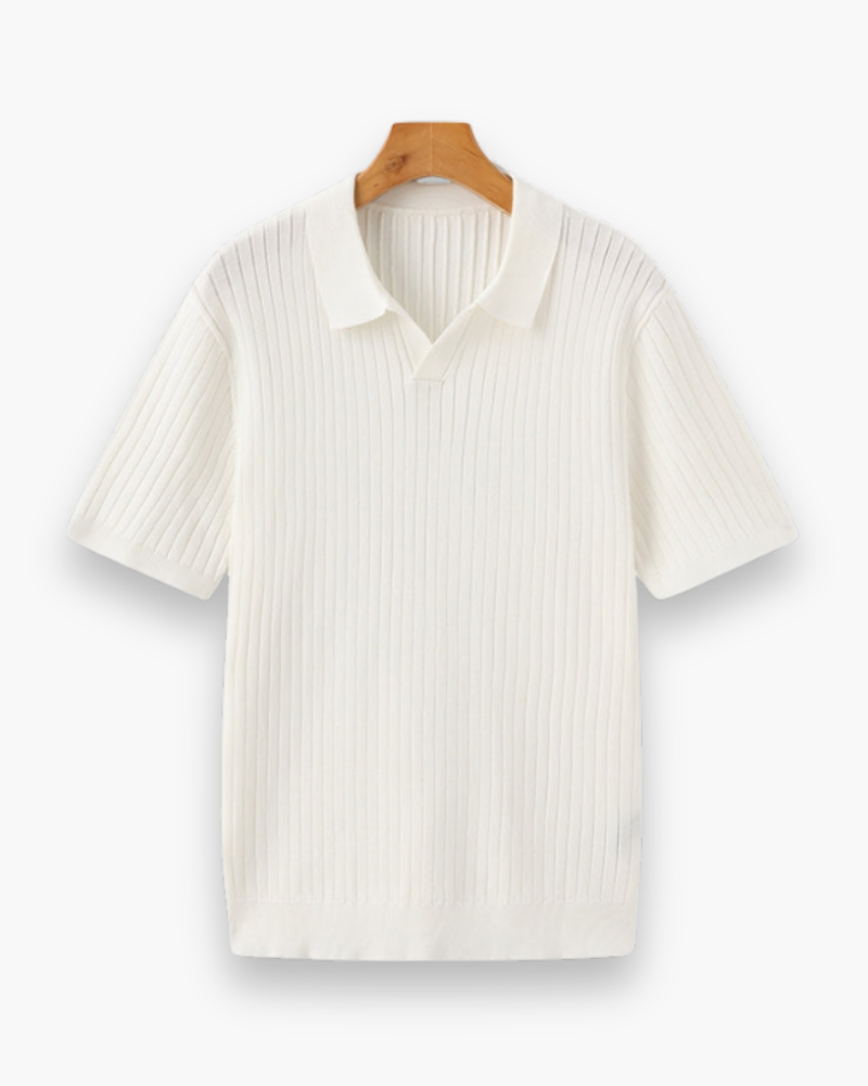 Heren elegant geribbeld poloshirt | Klassiek