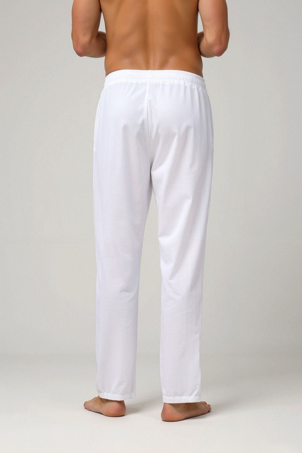Cotton & linen Blend Drawstring Pants