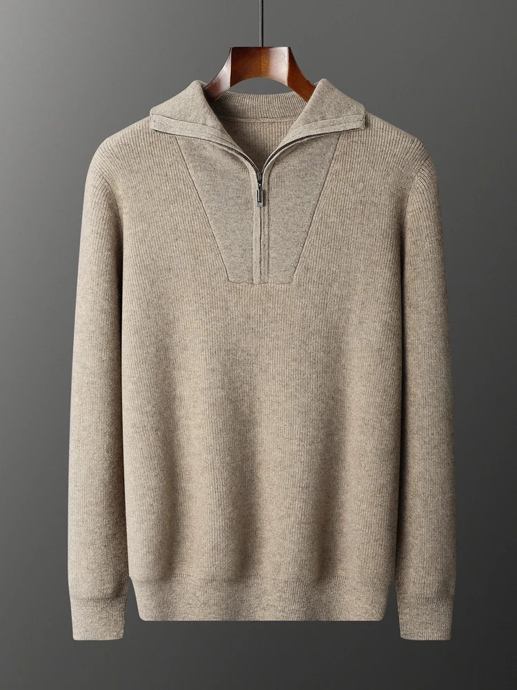 100% Cashmere Half Zip Pullover
