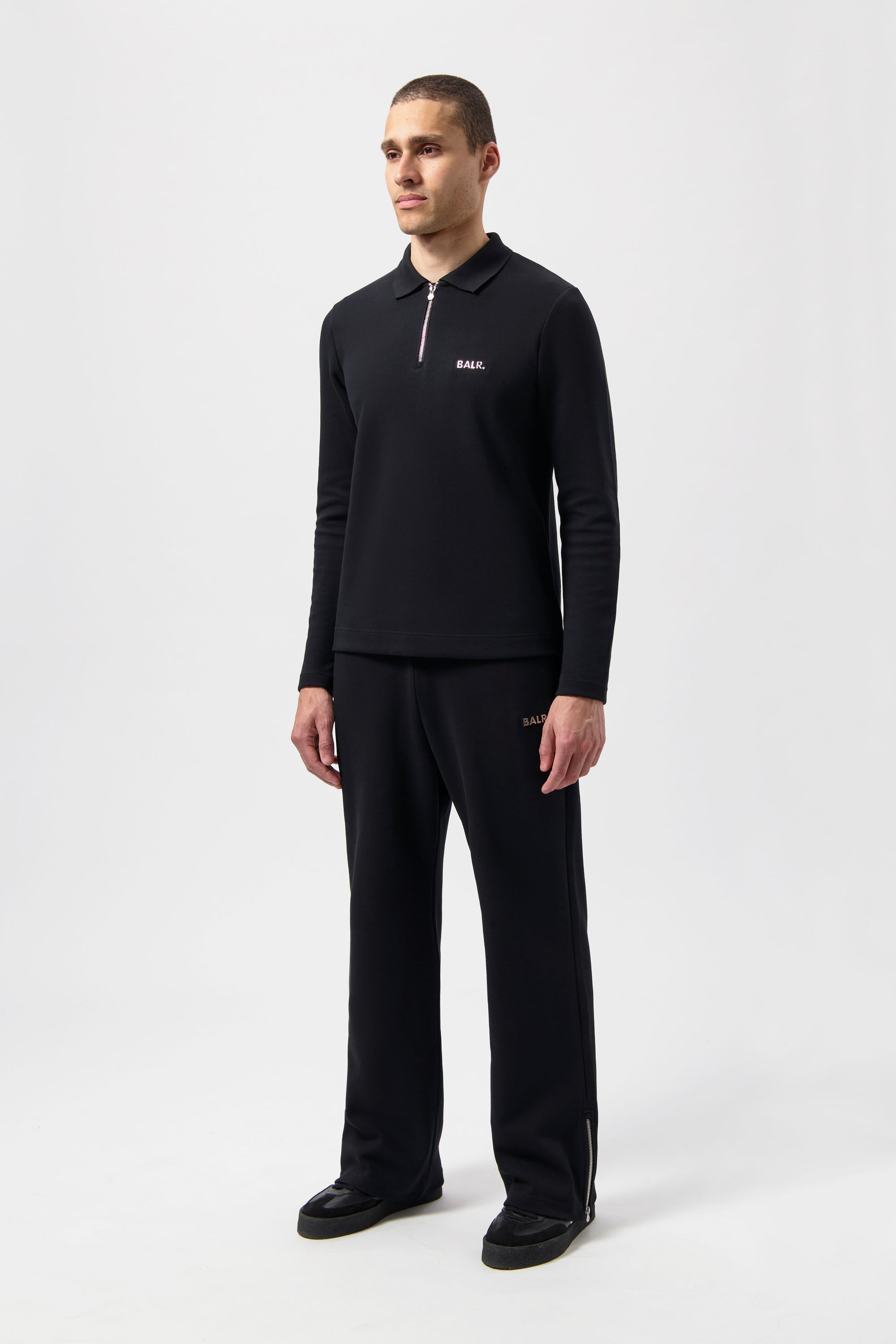 Q-Series Regular Fit Polo met Lange Mouwen Jet Black