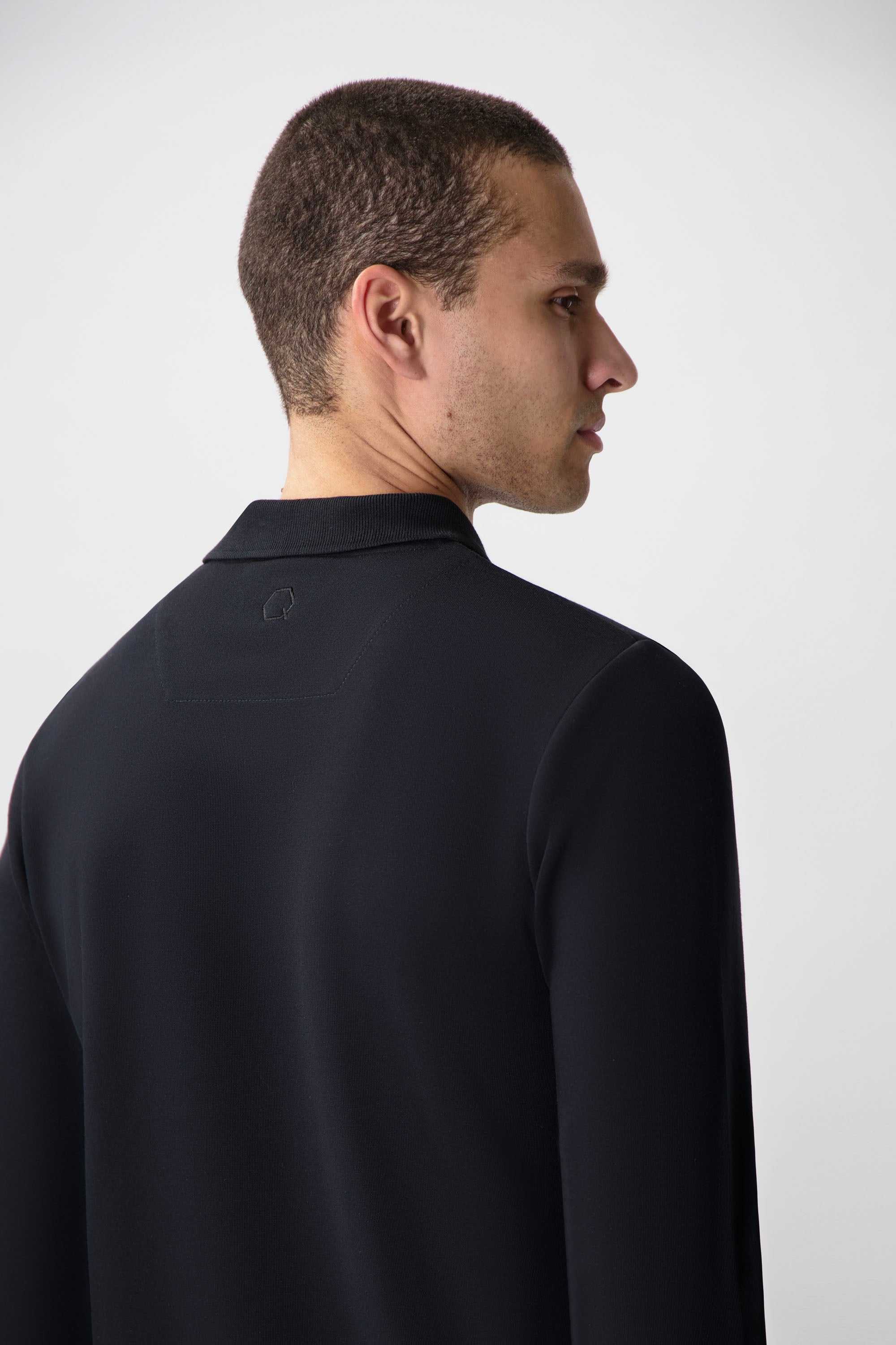 Q-Series Regular Fit Polo met Lange Mouwen Jet Black