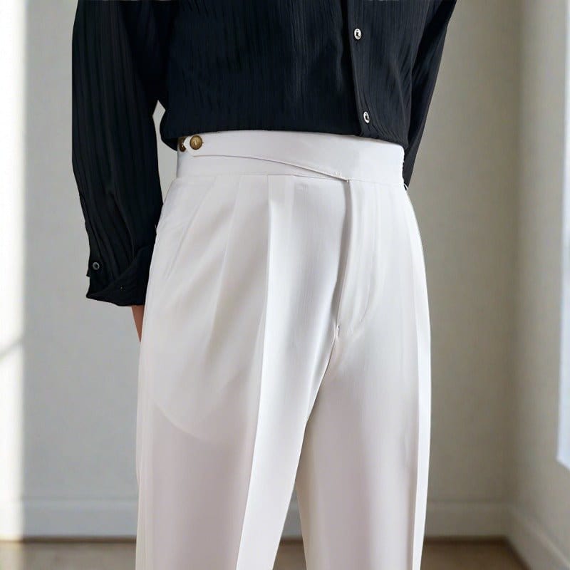Couture - wrinkle pants with a double button