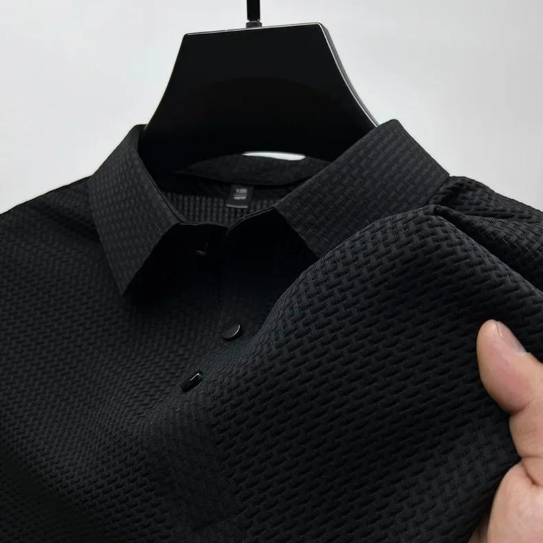 Heren gestructureerd poloshirt met korte mouwen | Casual