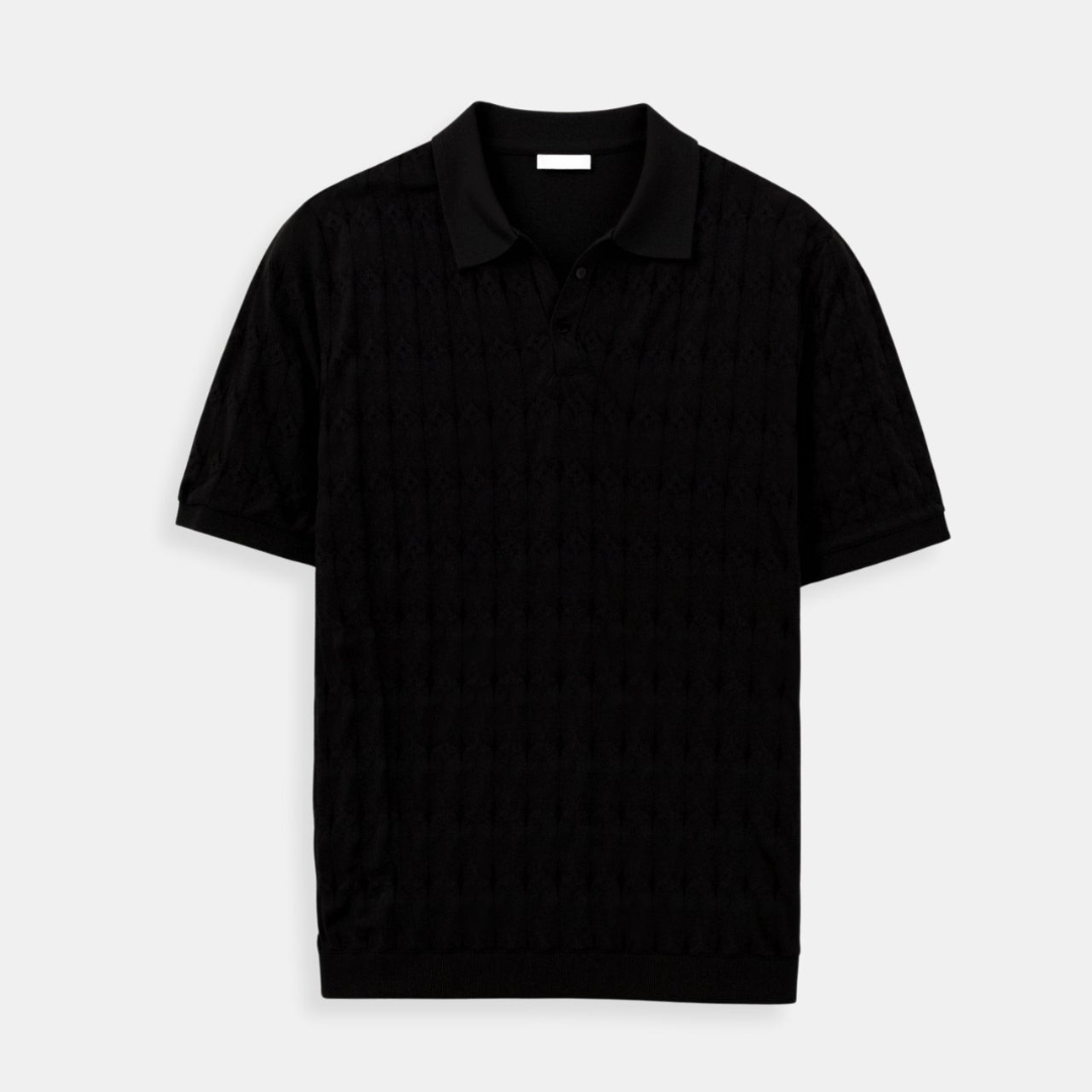 Premium V-hals kabelgebreide polo