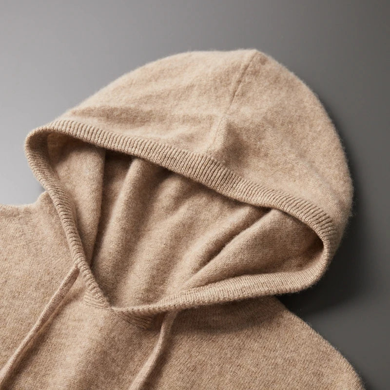 100% Cashmere Hooded Pullover