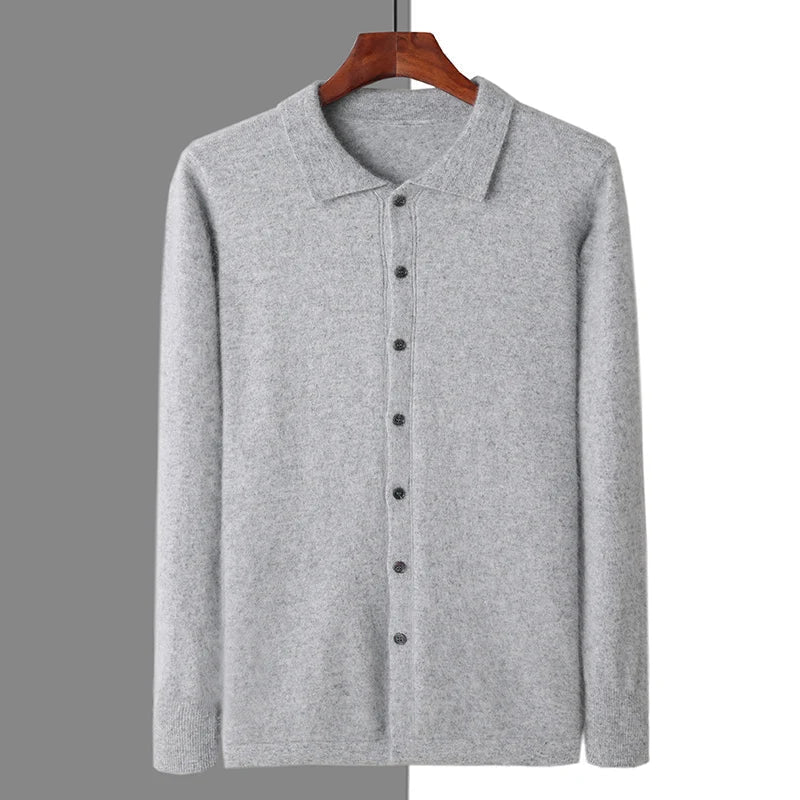 100% Cashmere Polo Button