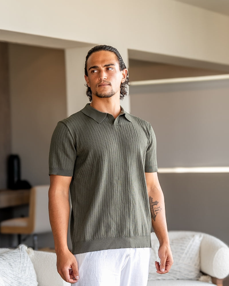 Premium ribbed polo shirt