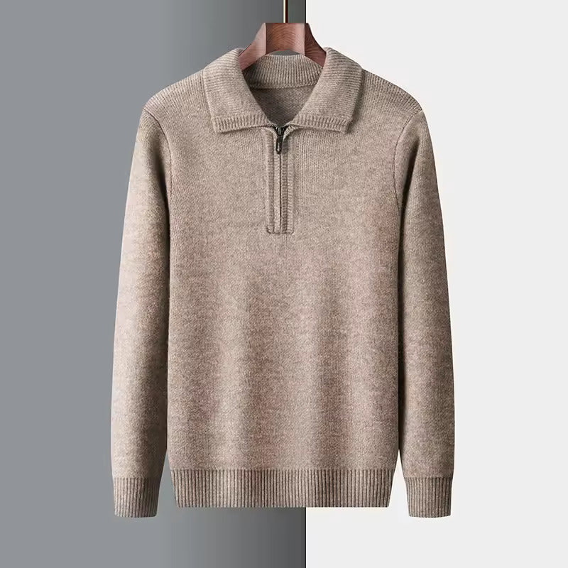 100% Cashmere Quater Zip Pullover